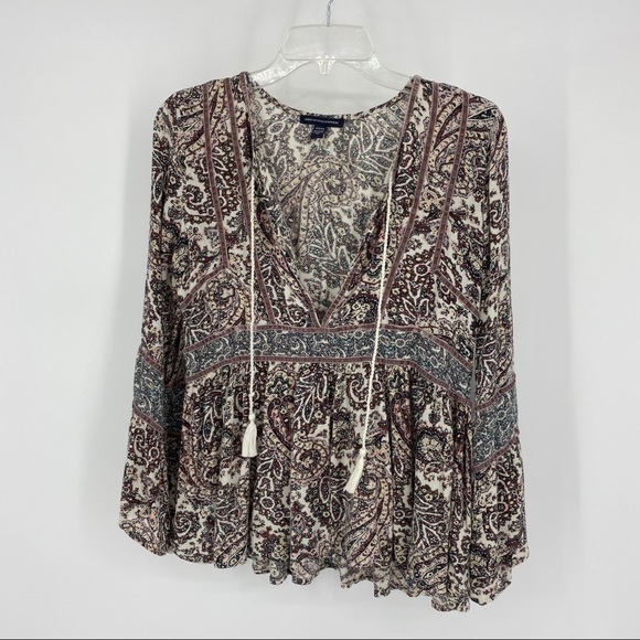 American Eagle Boho Peasant Blouse Sz S. #A9 - Picture 3 of 11